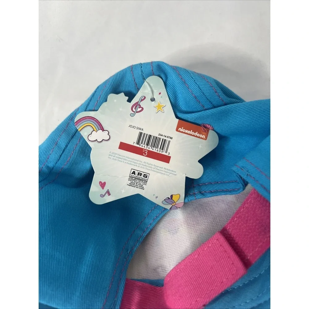 ILY JoJo SIWA Nickelodeon Kids Girls Rainbow Emoji Dog Bow Blue Baseball Hat Cap